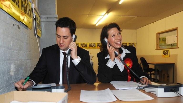 Debbie Abrahams campaigning with Ed Miliband in 2010