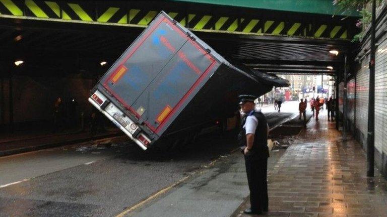 Stuck lorry