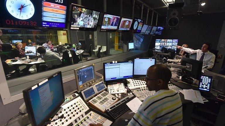 BBC radio election night in 2015