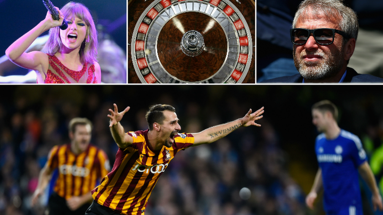 Taylor Swift, Roulette table, Roman Abramovich, Filipe Morais of Bradford City