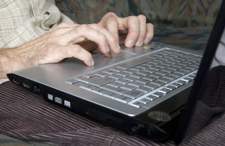 Man using laptop