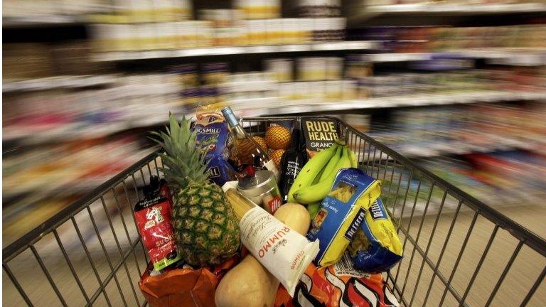 Trolley full of groceries