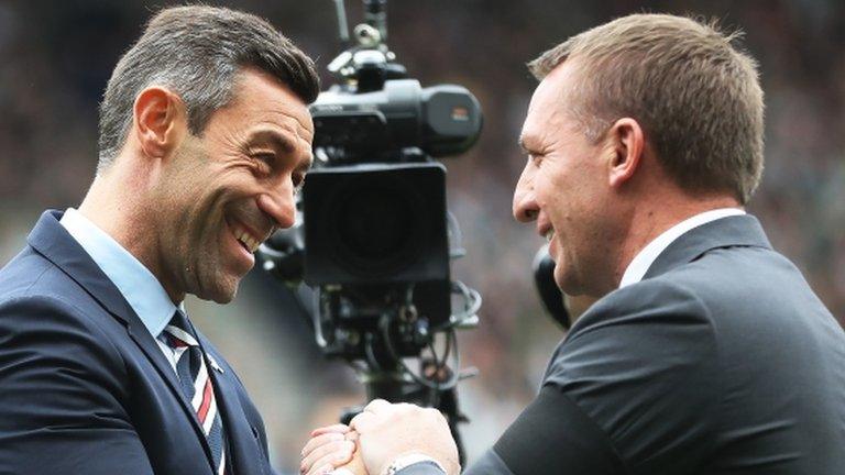 Rangers manager Pedro Caixinha and Celtic counterpart Brendan Rodgers