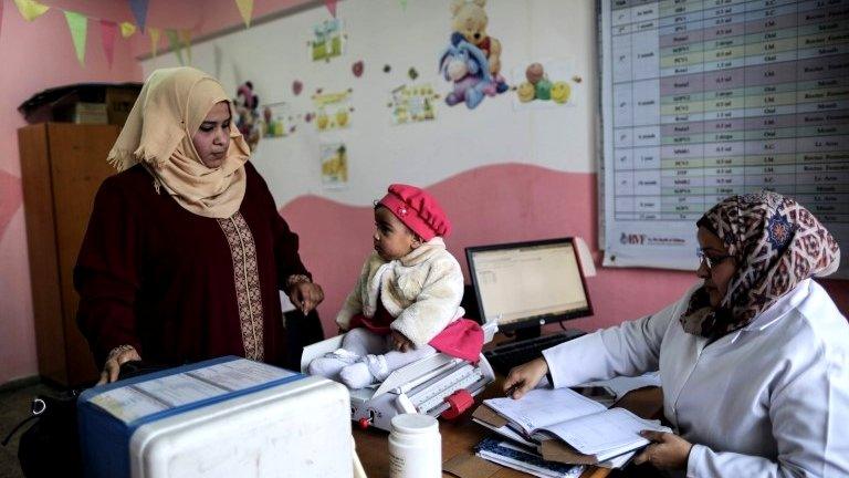 Unrwa-run clinic in Nuseirat refugee camp, Gaza (17/01/18)