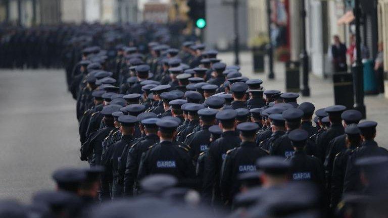 Funeral procession of Garda Tony Golden passing through Blackrock