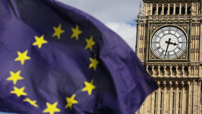 EU flag and Parliament