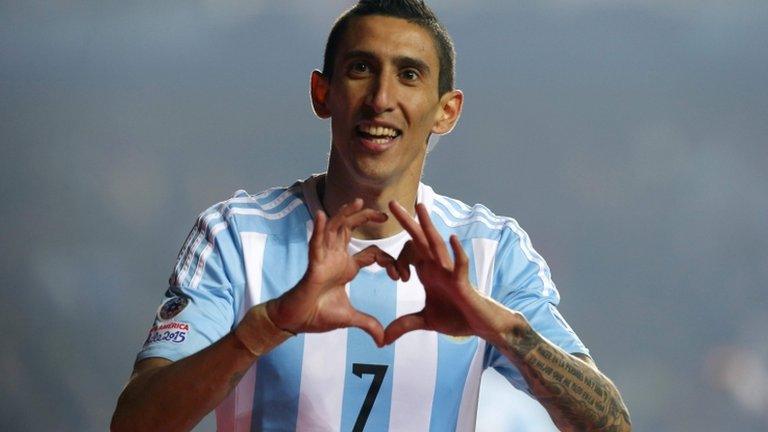 Angel Di Maria celebrates