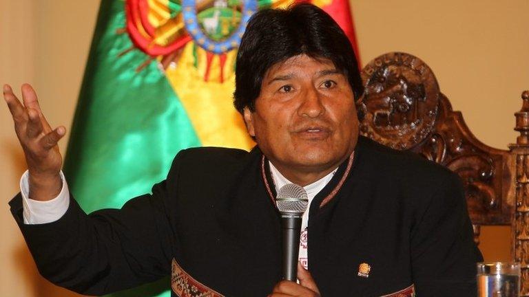 Evo Morales, press conference