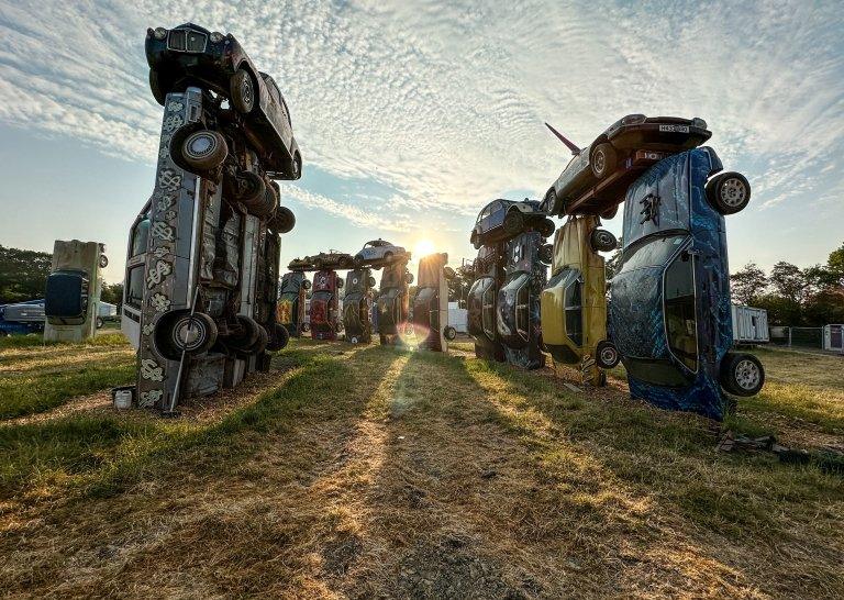 Car-Henge art sculpture at Glastonbury