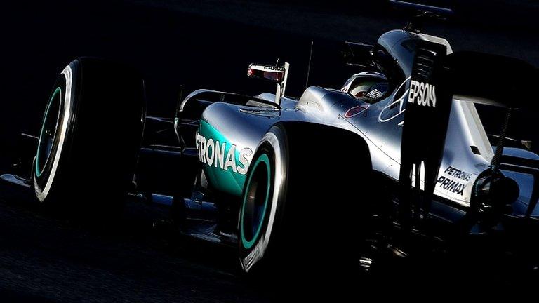 Lewis Hamilton in his Mercedes