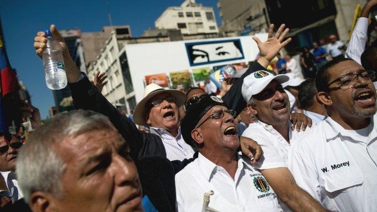 Opposition supporters outside the National Assembly, Venezuela