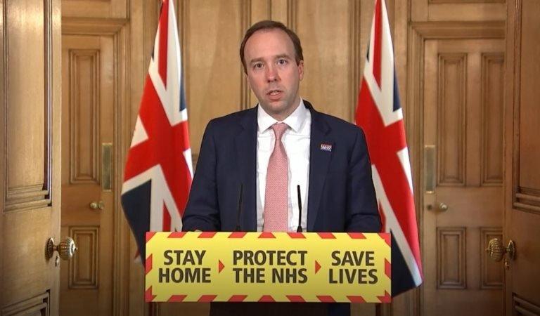 Health Secretary Matt Hancock during a coronavirus briefing in Downing Street on 21 April