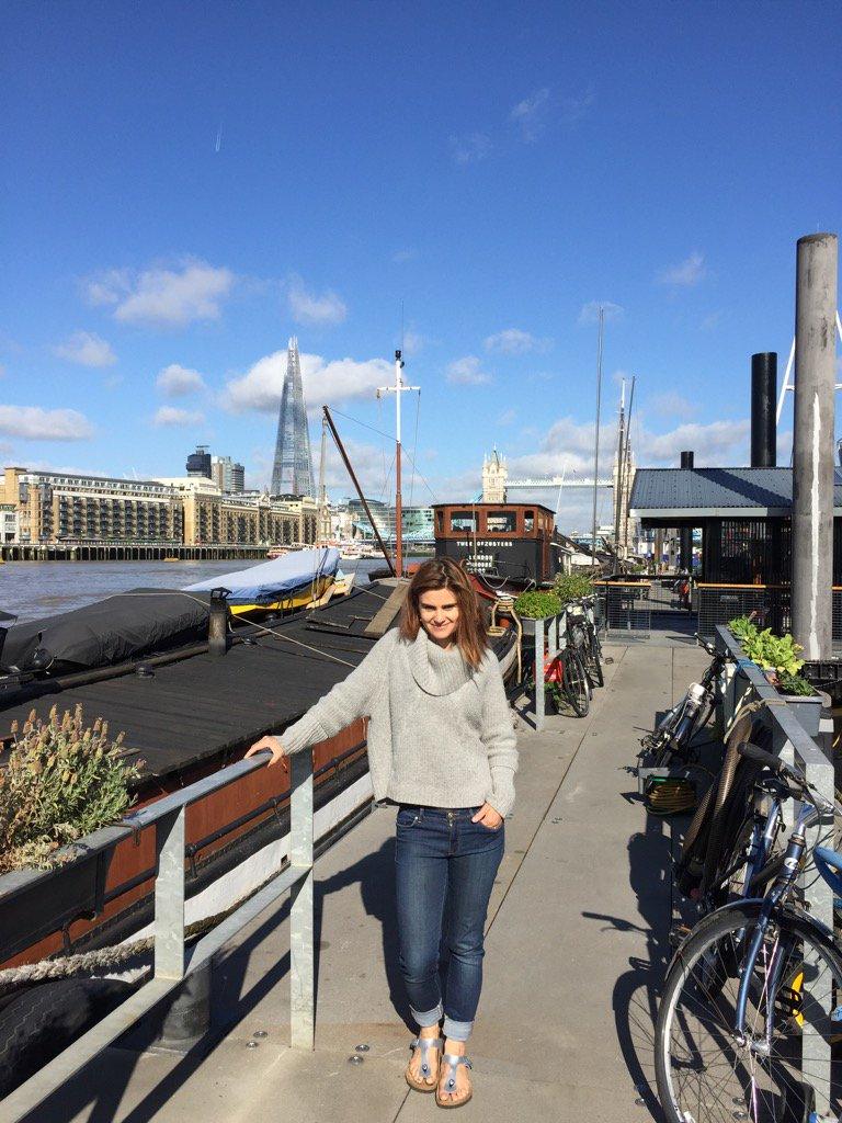 Jo Cox by her houseboat