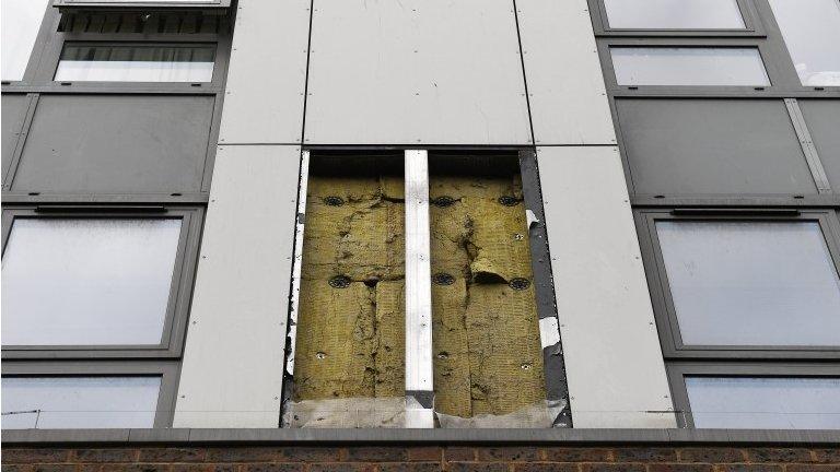 Cladding panels on Chalcots Estate