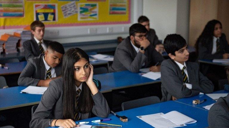 Students at Manor High School, Leicestershire