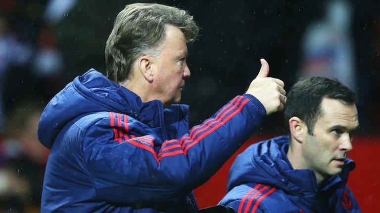 Louis van Gaal gives a thumbs-up