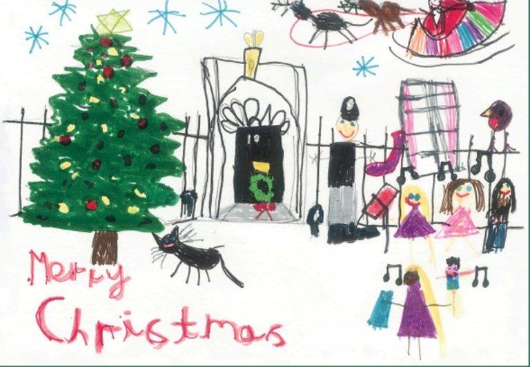 Christmas card designed for Theresa May by Isabelle Milnes, from her constituency