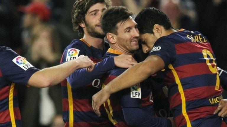 Barcelona players celebrate