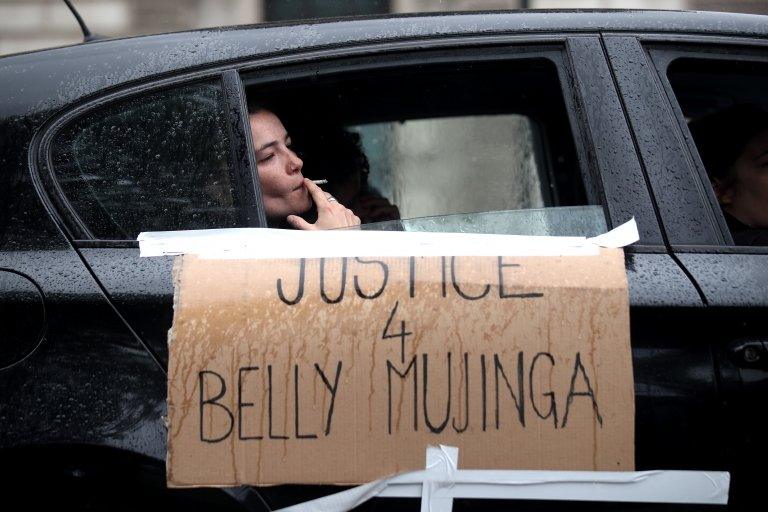 Protestors drew attention to the death of a black train station worker from coronavirus