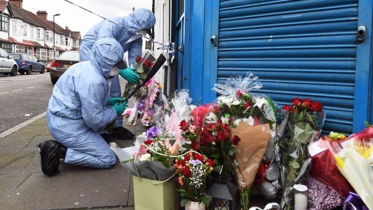 Police at knife crime scene