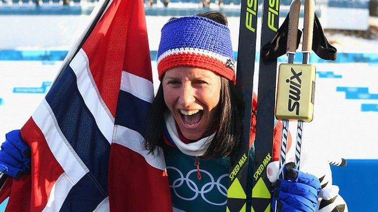 Marit Bjorgen helped Norway top the medal table