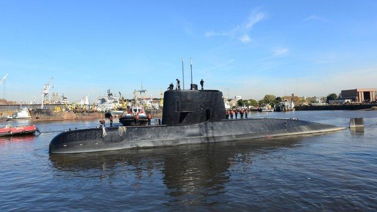 An undated handout photo made available by the Argentine Navy on 17 November 2017 shows the ARA San Juan submarine.