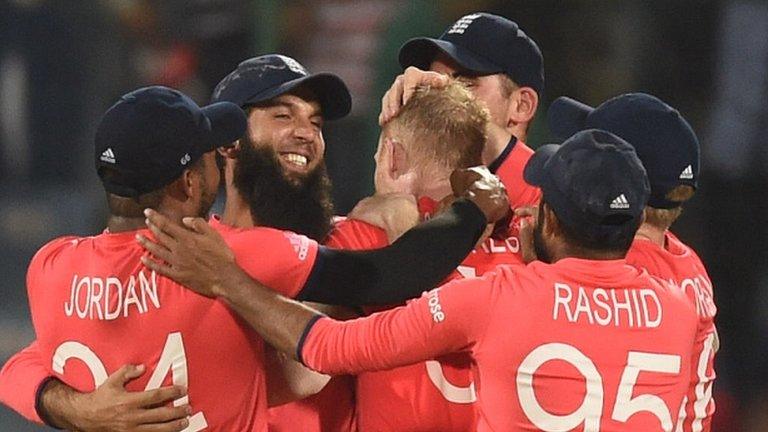 England celebrate victory