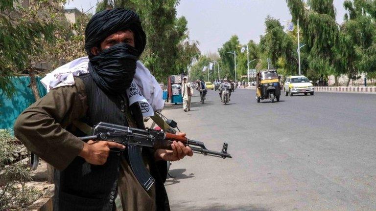 A Taliban fighter on patrol in Kandahar