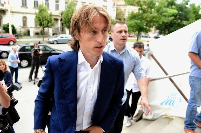 Luka Modric arrives at the Osijek courthouse on June 13, 2017 to testify in a multi-million-euro corruption trial against Dinamo Zagreb's ex chairman