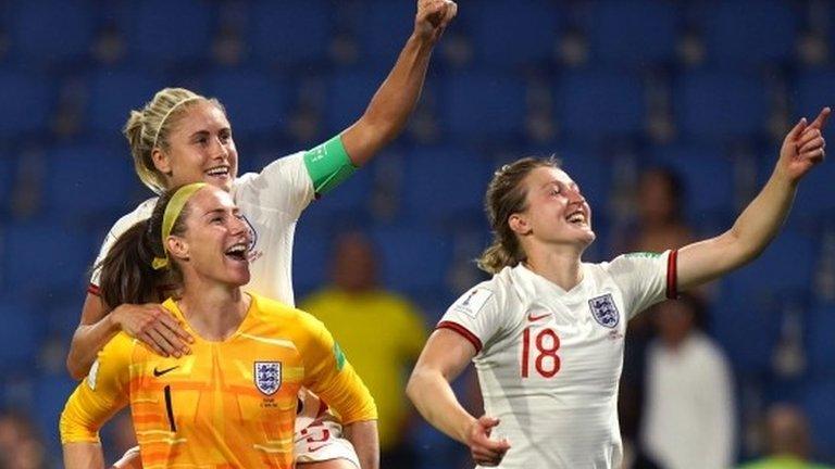 England players celebrate