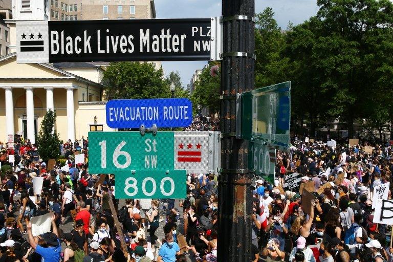 The city's mayor approved the painting of words Black Lives Matter on the street on Fridaay