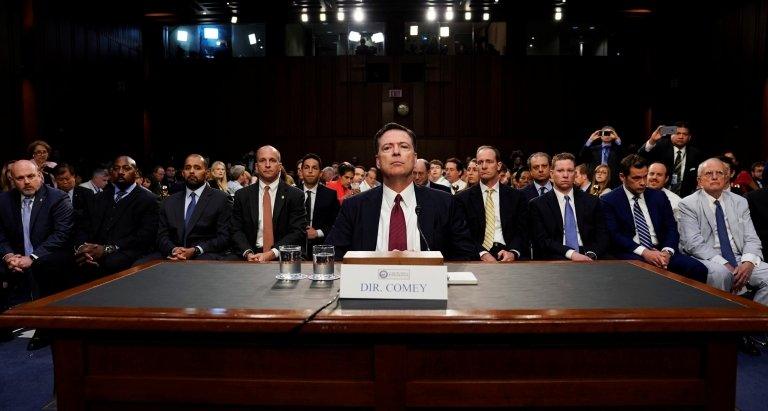 Former FBI Director James Comey testifies before a Senate Intelligence Committee hearing on Russia's alleged interference in the 2016 U.S. presidential election on Capitol Hill in Washington, on 8 June, 2017.