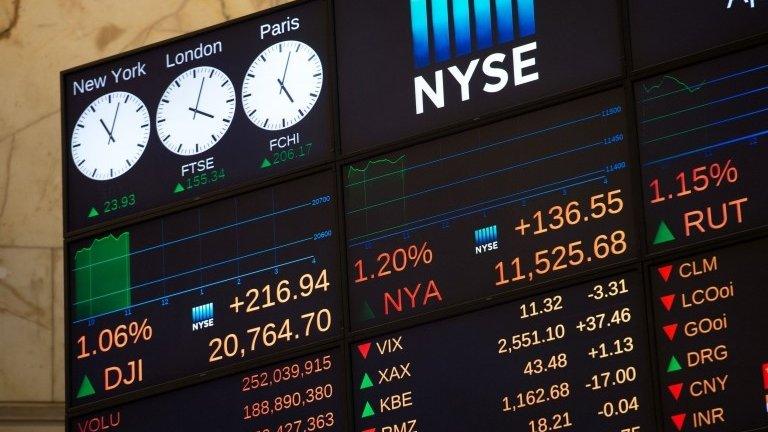 Display board at NYSE