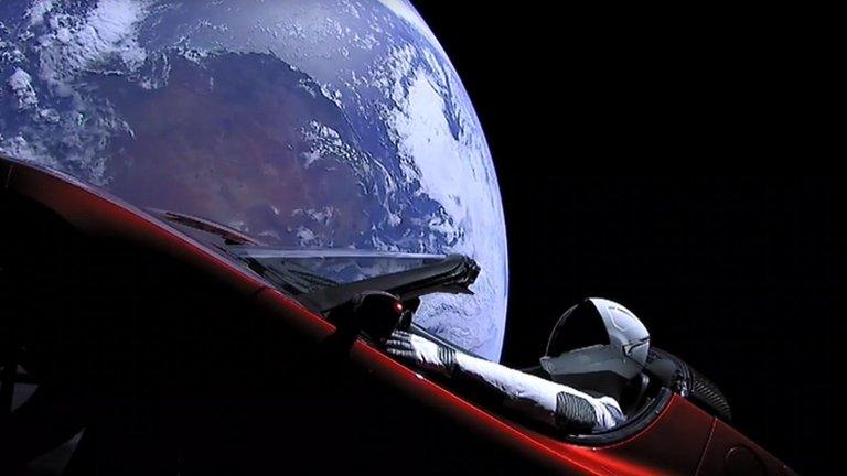 Tesla car in space