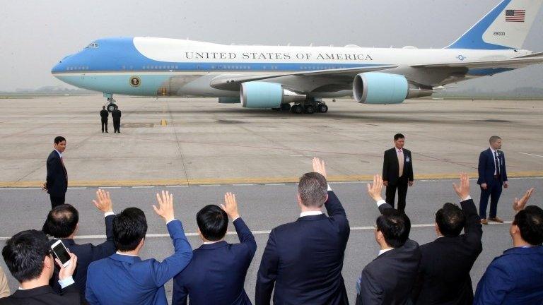 President Trump leave the collapsed summit with North Korean leader Kim Jong-un in Vietnam, 28 February, 2019