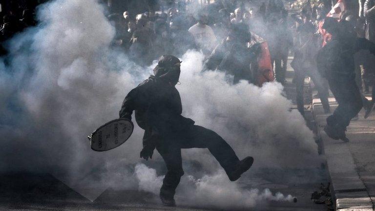 Protest against the government's labour reforms in Paris. Photo: 21 September 2017