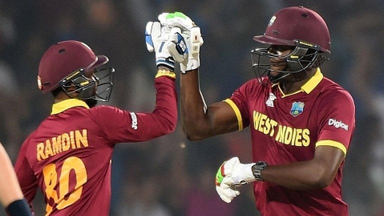 West Indies celebrate victory