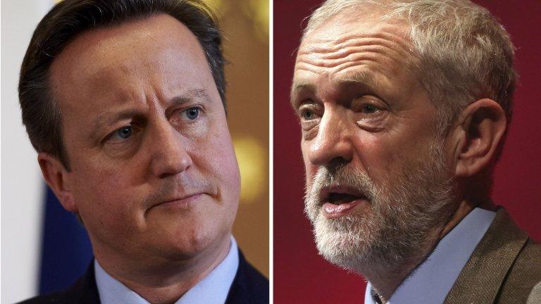 David Cameron, left, and Jeremy Corbyn