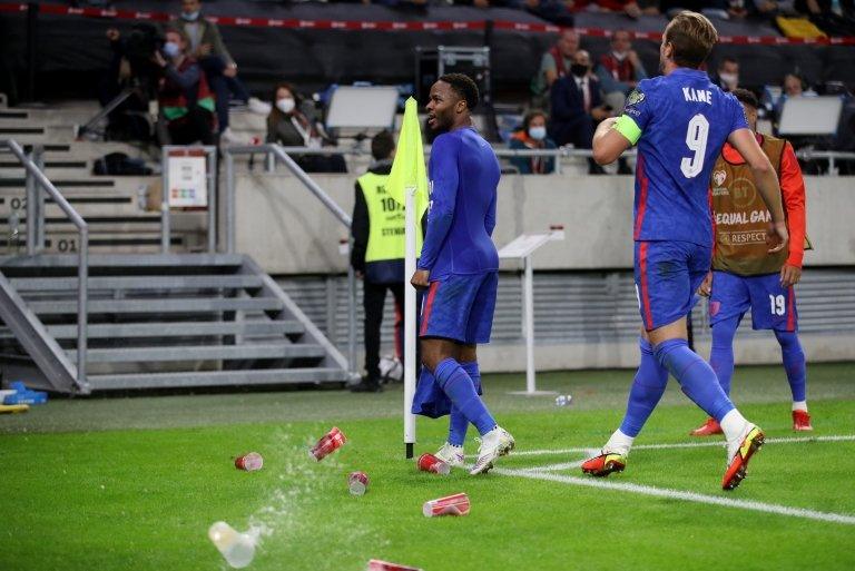 Cups and other missiles were thrown at Raheem Sterling when he scored against Hungary and players were again booed for taking the knee