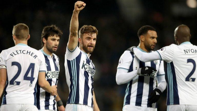 West Brom players celebrate