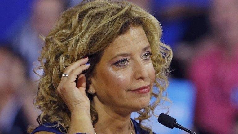 Democratic National Committee (DNC) Chairwoman Debbie Wasserman Schultz speaks at a rally in Miami (23/07/2016)