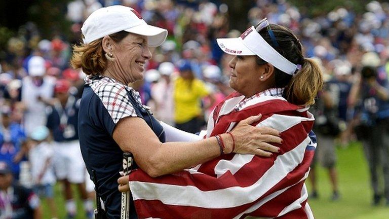 US captain Juli Inskter and Lizette Salas