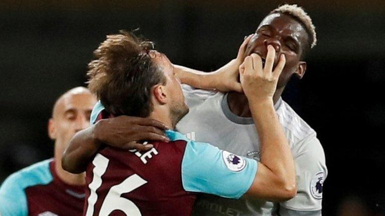 Mark Noble clashed with Paul Pogba