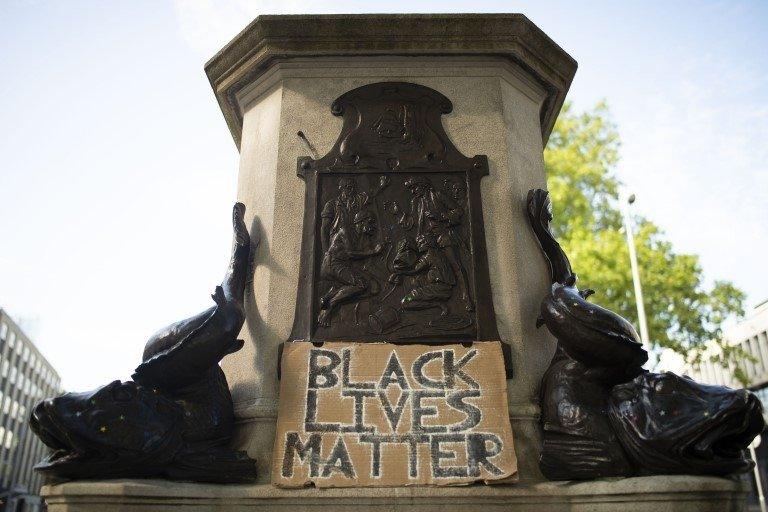 The plinth remains empty after BLM protesters took down the controversial statue