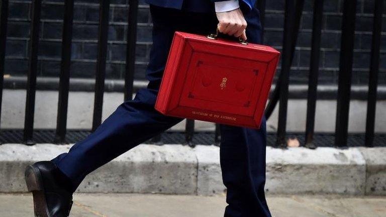 George Osborne carries the Budget Box