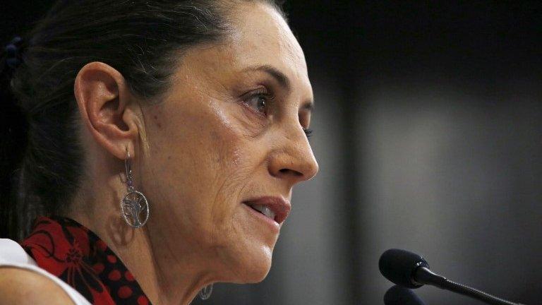 Mexico City Mayor Claudia Sheinbaum talks during a news conference n Mexico City, Mexico May 16, 2019.