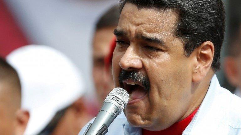 Venezuela's President Nicolas Maduro speaks during a rally with pro-government members of the public transport sector in Caracas, Venezuela May 31, 2016.