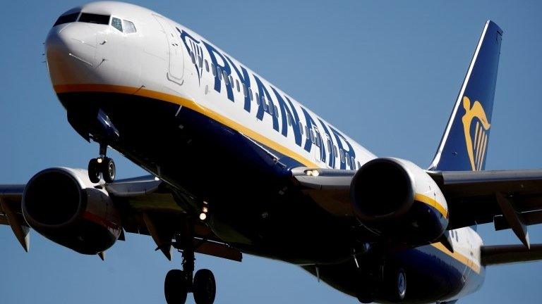 Ryanair plane in flight