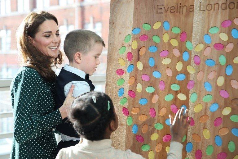 The Duchess of Cambridge during a visit to the Evelina Children's Hospital