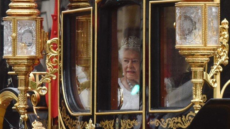 Queen Elizabeth II travels in the Jubilee State Coach